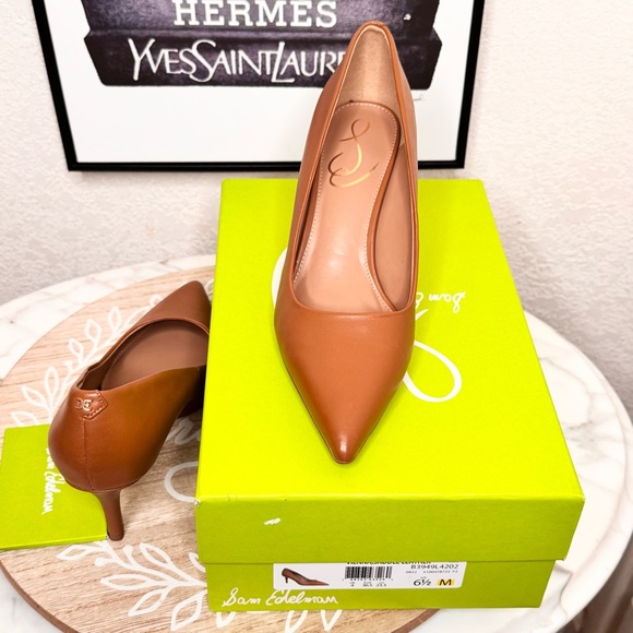 Sam Edelman Tan Heels Classic Pointed-Toe - Picture 3 of 12